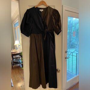 Crosby by Mollie Burch Emilie bi-colored linen blend midi dress. Size S.